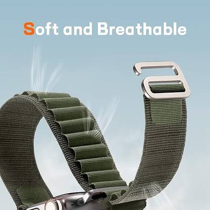 Swapit Compatible with iWatch Ultra Band 49mm 45mm 44mm 42mm Rugged Alpine Loop Nylon Sport Bands with Titanium G-Hook Watch Not Included Smart Watch Strap
