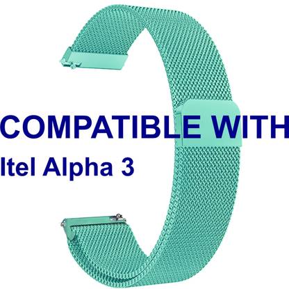 ACM WSM4M22TU3905 Watch Strap Magnetic Belt 22mm for |Itel Alpha 3 Smartwatch Turquoise Smart Watch Strap