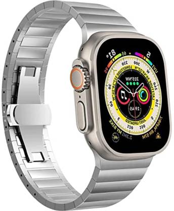 KICKSTORM Stainless Steel Adjustable Link Band Adjustable Breathable Strap Watch Not Included Smart Watch Strap Ultra1/Ultra2/ 9/8/7/6/5/4/3/2/1/SE Compatible For Strap 49mm /45mm/44mm/42mm Smart Watch Strap Smart Watch Strap