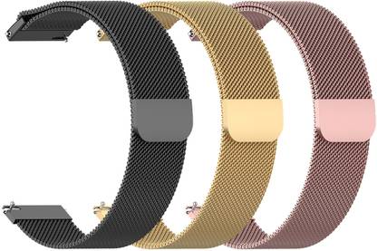 AOnes Pack of 3 Magnetic Loop Watch Strap for Fastrack Magnus Fx3 Smart Watch Strap