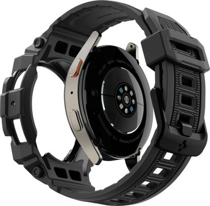 Spigen Rugged Armor Pro Protective Bumper Case Cover with Loop Band Strap (Full Coverage) Compatible With Samsung Galaxy Watch 7 40mm Smart Watch Strap