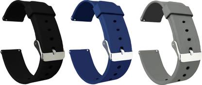 ACM Pack of 3 Watch Strap for Daniel Klein D-Smart Tint Smartwatch (Black/Blue/Grey) Smart Watch Strap