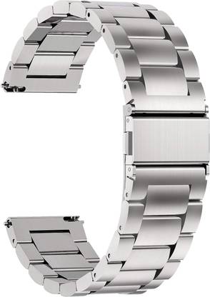 ACM Watch Strap Metal for Fastrack Reflex Play Plus Smartwatch Belt Silver Smart Watch Strap