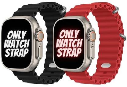 Gadgetzilla Streachable Silicone Ocean Loop Bands / Straps Compatible with iWatch Replacement Straps 49mm 45mm 44mm 42mm pack of 2 Smart Watch Strap