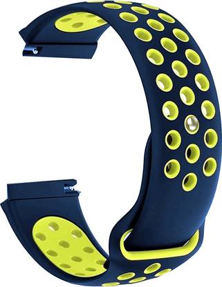 ACM WSM1D22BLY1120F Watch Strap Silicone Belt 22mm for Huawei Watch Gt 2 Classic 46mm ( Smartwatch Sports Dot Band Blue with Yellow) Smart Watch Strap