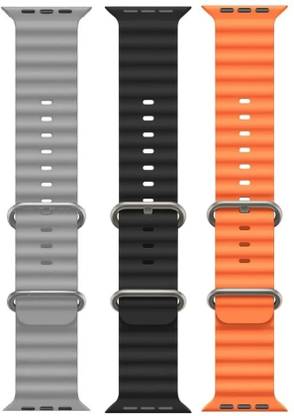 Priavy Grey, Black, orange Smart Watch strap for iWatch Band Ultra 49mm 45mm 44mm 42mm silicon Smart Watch Strap
