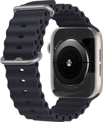 DailyObjects Blue Lightweight Plunge Watchband/Straps Compatible With Apple Watchband 42 mm/44 mm/45 mm/49 mm | Premium Flexible Slim Fit, Sporty Adjustable Strap with Metal Strap Keeper Fastener For Watchband For Apple Ultra iWatch Series SE 8 7 6 5 4 3 2 1 (Watch Not Included) Smart Watch Strap