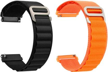 AOnes Pack of 2 Alpine Nylon Loop Watch Strap for Fastrack Astor Fs2 Pro Watch Band Smart Watch Strap