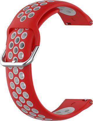 ACM Watch Strap Belt for Alt Drip Max Smartwatch Band Red & White Smart Watch Strap