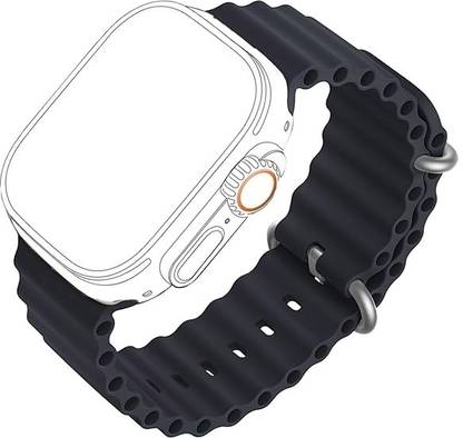 TooHype Silicone Ocean Sports Watch Band Strap for T800, T900, T10, I8 pro,I7 pro, S8 ultra,watch 8, Watch 9 of size 49mm 45mm 44mm 42mm W26, T800 Smart Watch Strap