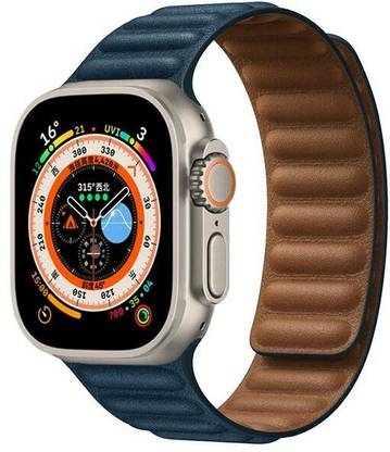 Nik's World 42/44/45/49 mm Magnetic Capsule Leather Band for iWatch Series 8 Ultra/8/7/6/SE Smart Watch Strap