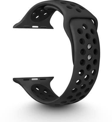 Gripp Soft Silicon Sports Waterproof Watch Strap Band for i-watch 42mm / 44mm Series 3/ 2/1 Durable & Flexible (Black) Smart Watch Strap
