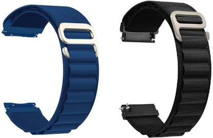 KHR 20mm Alpine Nylon G-Hook Loop Bands (For Model See Images) 20 mm (Blue Black) Smart Watch Strap