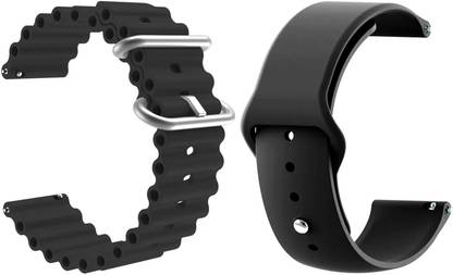 AOnes Pack of 2 Watch Strap Ocean Silicone Sports Belt for Noise Halo Plus Smart Watch Strap