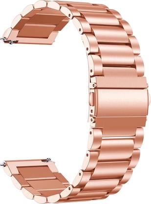 ACM Watch Strap Metal for Noise Colorfit Pro 3 Spo2 Smartwatch Belt Rose Gold Smart Watch Strap