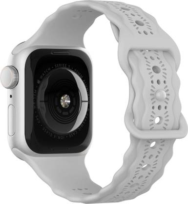 picau-pau Apple Watch Silicone Lace Design Strap Compitable 45MM,44MM,42MM Smart Watch Strap