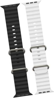 Antoj Smart Watch strap for T800, T900, T10, I8 pro,I7 pro, S8 ultra, watch 8, Watch 9 of size 49mm 45mm 44mm 42mm(black, White ) Smart Watch Strap