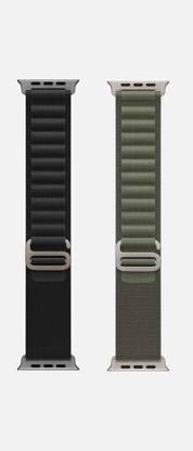 ABSOLUTE LIFESTYLE Alpine Loop Nylon Bands/Straps Compatible with Watch 49mm 45mm 44mm 42mm Men & Women, Adjustable Strap with Metal G-Hook Premium Black and Green Strap for iWatch Ultra Series SE 8 7 6 5 4 3 2 1 (Only Alpine Loop Strap, Watch NOT Included) Smart Watch Strap