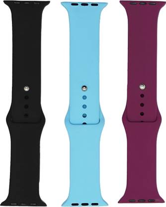 BLACK LOVIES Watch Strap Compatible with Apple Watch Straps 42mm 44mm, Soft Silicone Belt Sport Wristbands Smart Watch Band for iWatch Series SE 6/5/4/3/2/1 (PACK OF 3) Smart Watch Strap