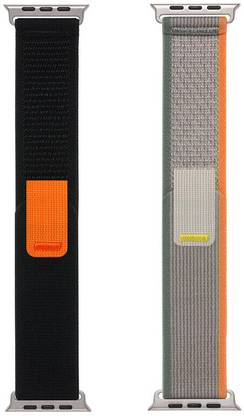 BLACK LOVIES Nylon Trail Loop Smart Watch Strap Belt for Ultra Watch 49 mm, Series 8 / 7 45 mm, Series 6 / 5 / 4 44 mm, Series 3 / 2 / 1 42 mm, T800 Ultra, Watch 8 Ultra, i8 Pro Max, W26, T800 Smart Watch Strap