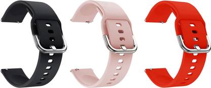 ACM Pack of 3 Watch Strap Hook for Timex Iconnect M05l (Black/Creame/Red) Smart Watch Strap