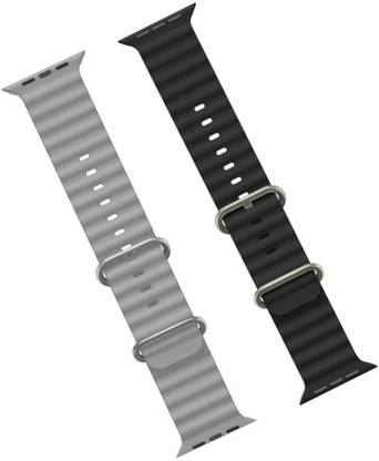 Priavy Grey & Black silicon Smart Watch strap for iWatch Band Ultra 49mm/45mm/44mm/42mm Smart Watch Strap