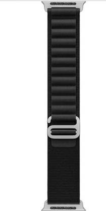 menaso Nylon Alpine Loop Band Compatible With Apple iWatch Band 49|45|44|42mm 44 mm Fabric Watch Strap (strap Black) Smart Watch Strap