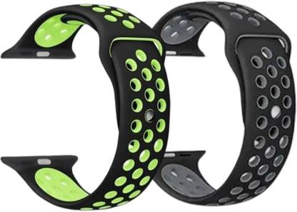 VEKIN (Pack of 2)Strap Compatible for Watch Band 42mm 44mm 45mm Adjustable Silicone Wristband Sport Loop for Watch Series 7/6/5/4/3/2/1, SE Smart Watch Strap