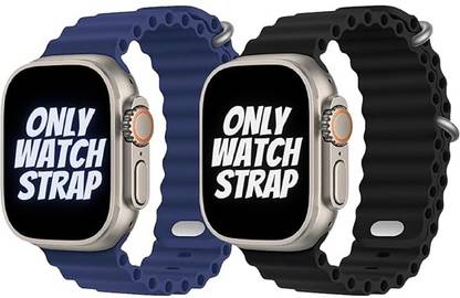 Gadgetzilla Streachable Silicone Ocean Loop Bands / Straps Compatible with iWatch Replacement Straps 49mm 45mm 44mm 42mm pack of 2 Smart Watch Strap