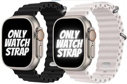 Gadgetzilla Streachable Silicone Ocean Loop Bands / Straps Compatible with iWatch Replacement Straps 49mm 45mm 44mm 42mm pack of 2 Smart Watch Strap
