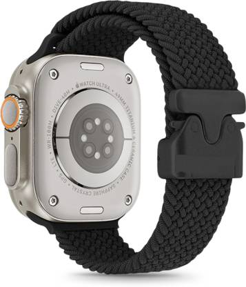 NECESORIES Braided Buckle Loop Nylon Strap Compatible with apple watch series 9/8/7 45mm | series 10 46mm | SE/SE2/6/5/4 44mm | Ultra 1/2 49mm | Adjustable strap for Men & Women(Watch Not Included) Smart Watch Strap