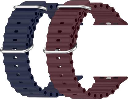 Geo SPORTS Silicone Ocean Adjustable Metal-Hook Premium navy blue and purple straps Smart Watch Strap