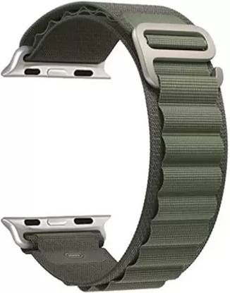 ABSOLUTE LIFESTYLE Alpine Loop Nylon Bands/Straps Compatible with Watch 49mm 45mm 44mm 42mm Men & Women, Adjustable Strap with Metal G-Hook Premium green Strap for iWatch Ultra Series SE 8 7 6 5 4 3 2 1 (Only Alpine Loop Strap Watch NOT Included) Smart Watch Strap