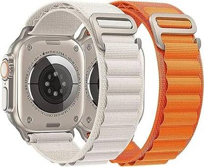DIDRISHA Nylon Alpine Loop Band Compatible With Apple iWatch Band 49|45|44|42mm 45 mm Fabric Rugged Sports Straps Pack of 2 Smart Watch Strap