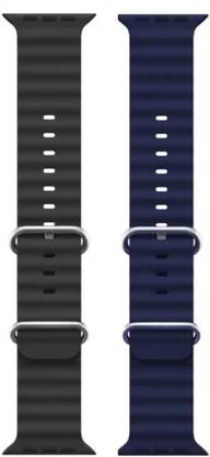 फनफ्लिकर्स Smart Watch Strap Belt for Ultra Watch 49 mm, Series 8 / 7 45 mm, Series 6 / 5 / 4 44 mm, Series 3 / 2 / 1 42 mm, T800 Ultra, Watch 8 Ultra, i8 Pro Max, W26, T800. Smart Watch Strap (Black,Blue) स्मार्ट वॉच स्ट्रैप