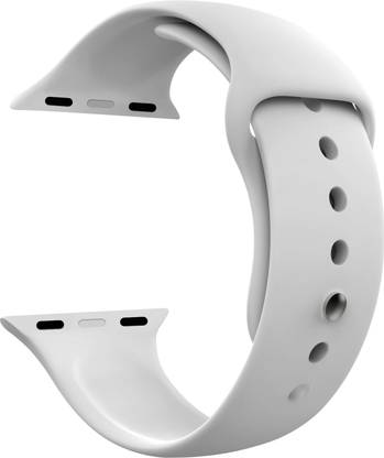DailyObjects White Lightweight Silicone Smartwatch Band/Straps Compatible With Apple Watchband 42 mm/44 mm/45 mm/49 mm | Stylish & Flexible Slim Fit, Sporty Adjustable Strap For Apple Ultra iWatch Series SE 8 7 6 5 4 3 2 1 (Watch Not Included) Smart Watch Strap