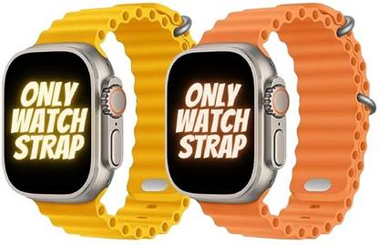 Gadgetzilla Streachable Silicone Ocean Loop Bands / Straps Compatible with iWatch Replacement Straps 49mm 45mm 44mm 42mm pack of 2 Smart Watch Strap