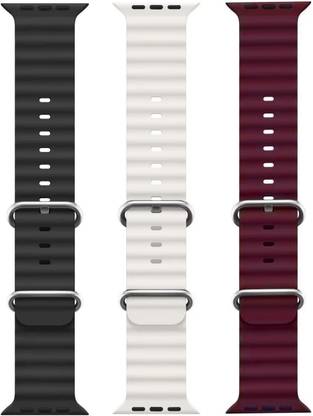 BLACK LOVIES Ocean Smart Watch Strap Belt for Ultra Watch 49 mm, Series 8 / 7 45 mm, Series 6 / 5 / 4 44 mm, Series 3 / 2 / 1 42 mm, T800 Ultra, Watch 8 Ultra, i8 Pro Max, W26, S8 Ultra, Smart Watch Strap