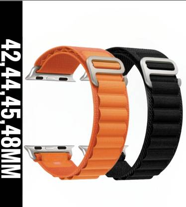Faux Rabit Alpine Loop Nylon Bands/Straps Compatible with Watch 49mm 45mm 44mm 42mm Men & Women,Adjustable Strap with Metal G-Hook Premium Strap for iWatch Ultra Series SE 8 7 6 5 4 3 2 1 (Only Alpine Loop Strap for Apple iWatch, Watch NOT Included) Smart Watch Strap