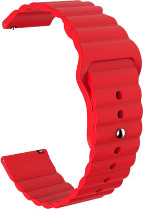 ACM Watch Strap Wave Belt for Zebronics Unbeatable 2 Zeb Fit5 Smartwatch Red Smart Watch Strap