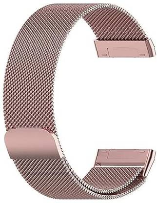 SwapME Band Only Compatible with Fitbit Sense/Versa 3 and Fitbit Versa 4/Sense 2 Four Models, Strong Magnetic Waterproof Metal Milanese Mesh Loop Sport Replacement Bands Women Men, Black Smart Watch Strap