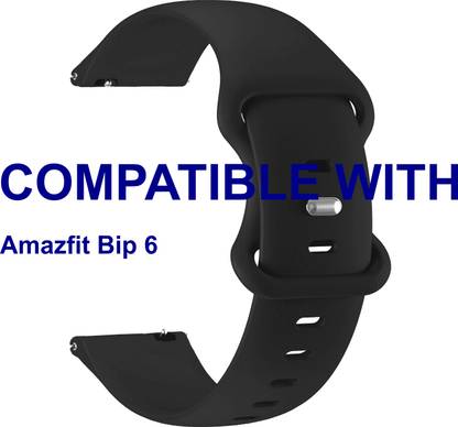 ACM WSM13A22BK3877 Watch Strap Clip Belt 22mm for |Amazfit Bip 6 Smartwatch Black Smart Watch Strap