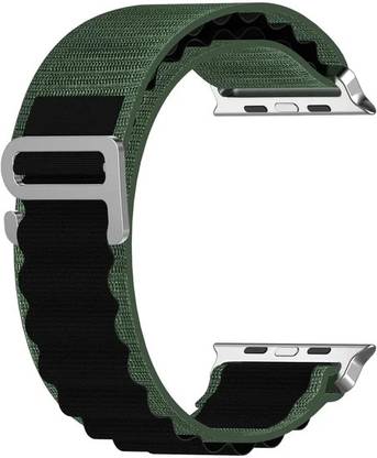 Geo SPORTS Alpine Loop Nylon Bands/Straps Compatible with Watch 49mm 45mm 44mm 42mm Men & Women, Adjustable Strap with Metal G-Hook Premium Strap in Green/Black for iWatch Ultra Series SE 8 7 6 5 4 3 2 1 (Only Alpine Loop Strap for Apple iWatch, Watch NOT Included) Smart Watch Strap
