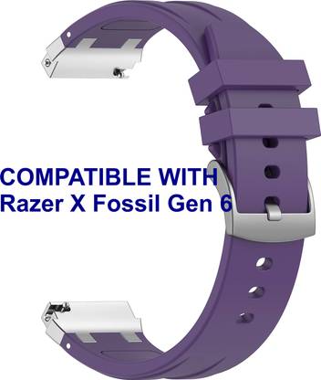 ACM WSM36X22PU2420 Watch Strap Metal Hook Silicone 22mm for Razer X Fossil Gen 6 Smartwatch Purple Smart Watch Strap