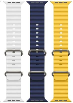 Antoj Smart Watch strap for T800, T900, T10, I8 pro,I7 pro, S8 ultra, watch 8, Watch 9 of size 49mm 45mm 44mm 42mm(White, blue, Yellow ) Smart Watch Strap