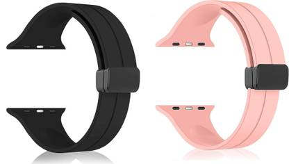 BLACK LOVIES Soft Silicon Magnetic Smart Watch Strap Belt for Ultra Watch 49 mm, Series 8 / 7 45 mm, Series 6 / 5 / 4 44 mm, Series 3 / 2 / 1 42 mm, T800 Ultra, Watch 8 Ultra, i8 Pro Max, W26, T800 Smart Watch Strap