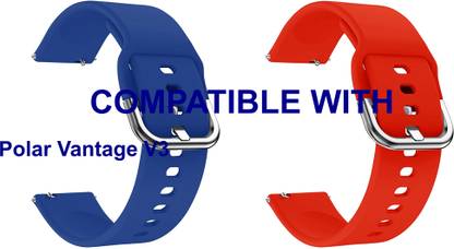 ACM WSM8H22DBLRD3872 Pack of 2 Watch Strap Hook 22mm for Polar Vantage V3 Smartwatch (Blue/Red) Smart Watch Strap