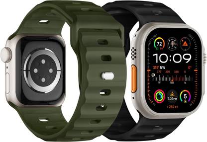 SUITISBEST Apple Watch Ultra 2 / Ultra Rugged Silicone Strap Compitable 49MM, 45MM, 44MM, 42MM Smart Watch Strap