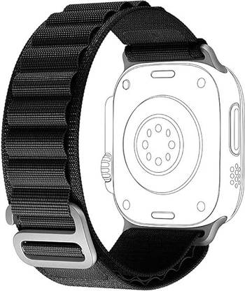 Alpha Electronics Alpine Loop Nylon Bands Compatible with Apple Watch Band 49mm 45mm 44mm 42mm Women Mens, Adjustable Sport with Metal G-Hook Braided Strap for iWatch Ultra Series SE 8/7/6/5/4/3/2/1 - WATCH NOT INCLUDED Smart Watch Strap