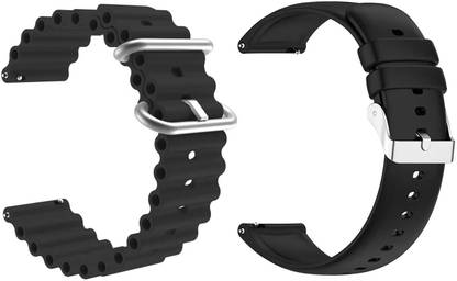 AOnes Pack of 2 Watch Strap Ocean Silicone Belt for Croma Velocity Aw Watch Band Smart Watch Strap